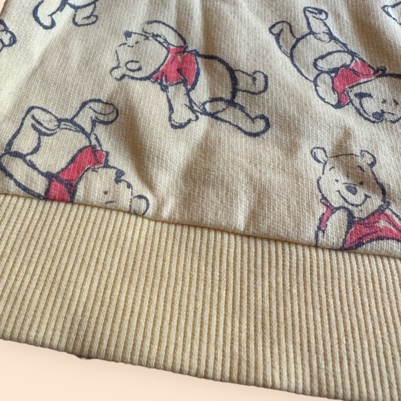 NWOT Disney Baby Pale Yellow All Over Winnie The Pooh Print Crewneck Sweatshirt - Picture 5 of 7